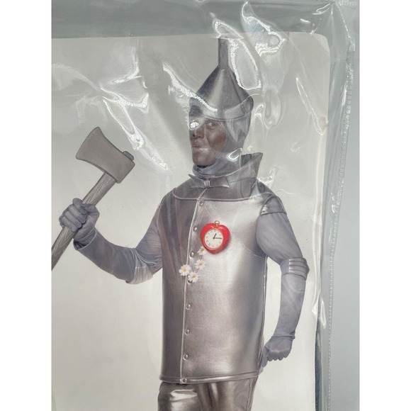 NWT Spirit Halloween The Wizard of Oz Tin Man Costume Adult Large Silver - Picture 9 of 10